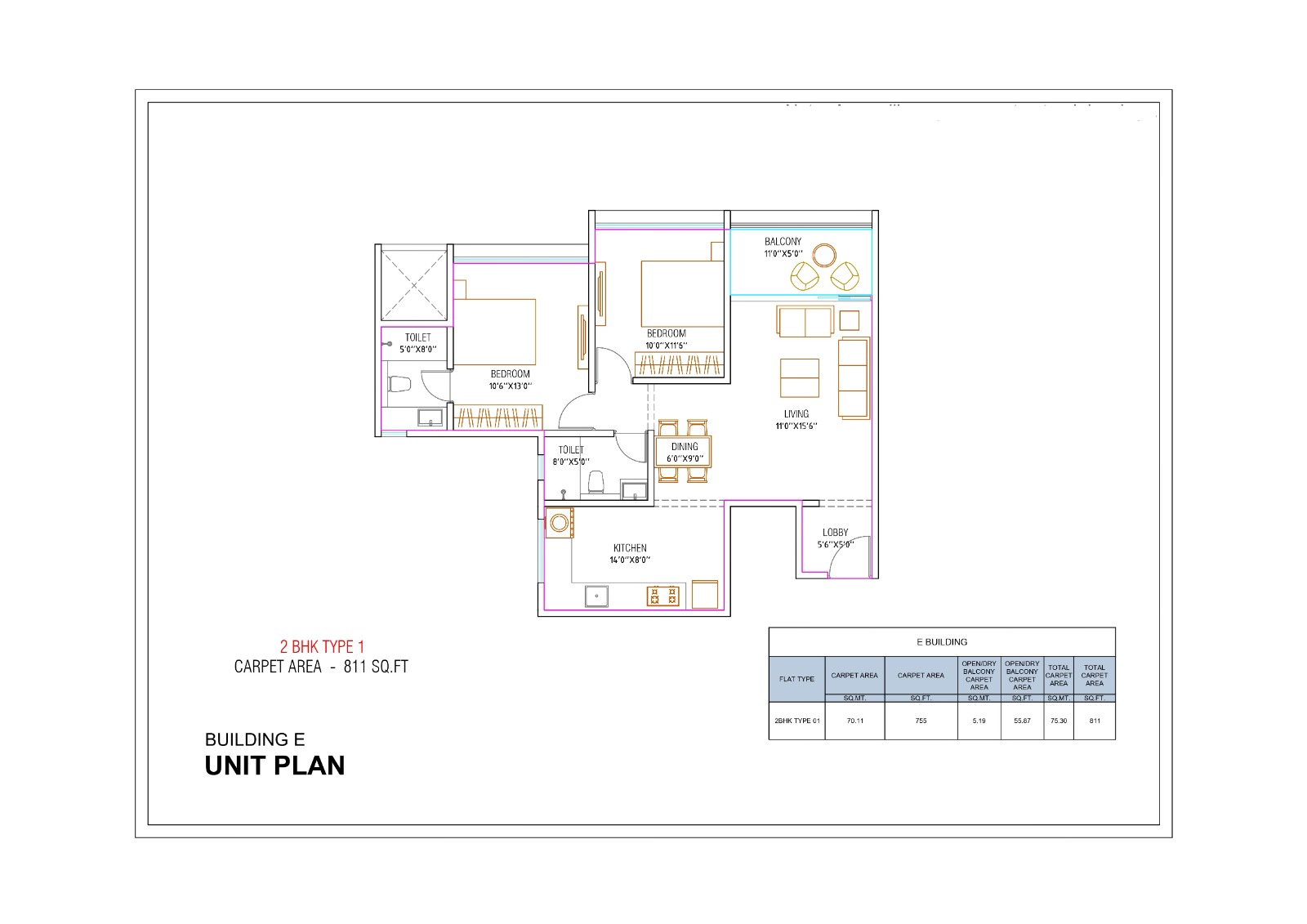 WYCE Exclucity 3 BHK floor plan