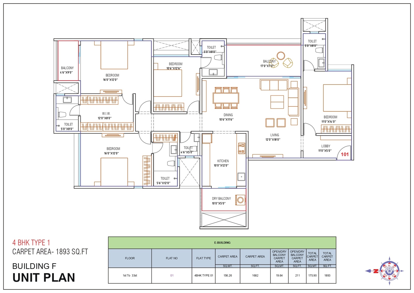 WYCE Exclucity 4 BHK floor plan